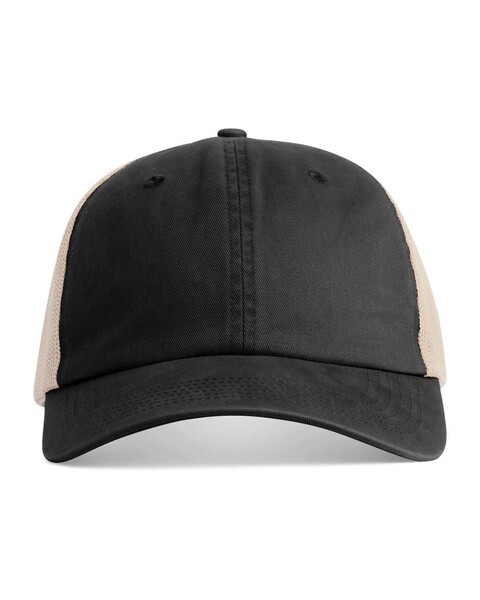 Sunwashed Trucker Cap - Black / Tan