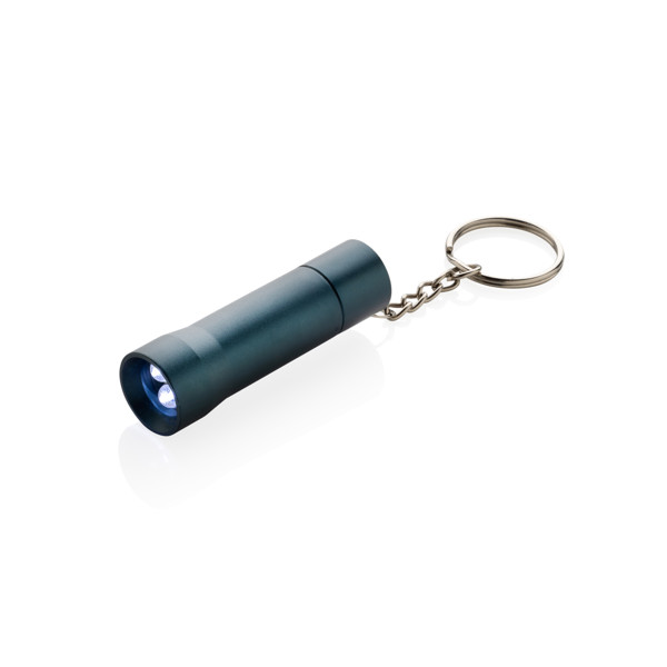 Porte-clés torche en aluminium recyclé RCS Flash - Bleu
