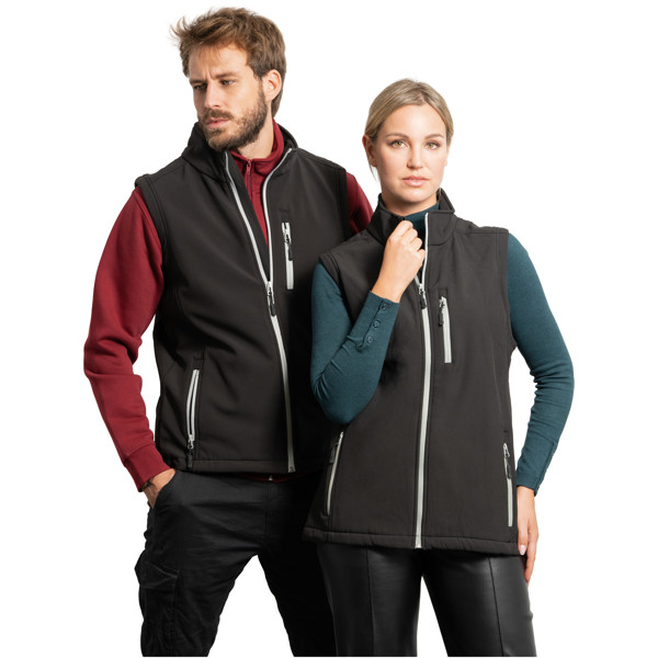 Nevada unisex softshell vest - Ensfarvet sort / XL