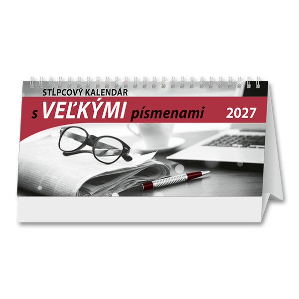 Stolový kalendár Stĺpcový s veľkými písmenami 2027