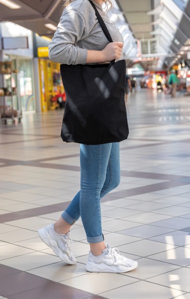 Sac shopping type Tote bag Impact en coton recyclé AWARE™ - Noir