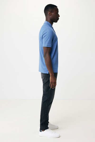 Polo tričko IQONIQ Yosemite z recykl. bavlny - Heather Blue / S
