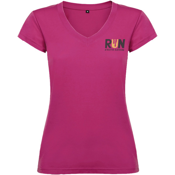 T-shirt Victoria à col en V et manches courtes pour femme - Rossette / XL