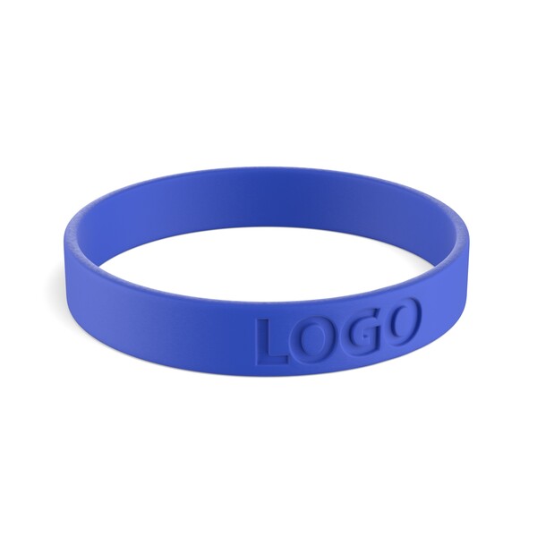 Pulseira de silicone personalizada (12mm width) - Dark Azure Blue / 18x1.2x0.2cm