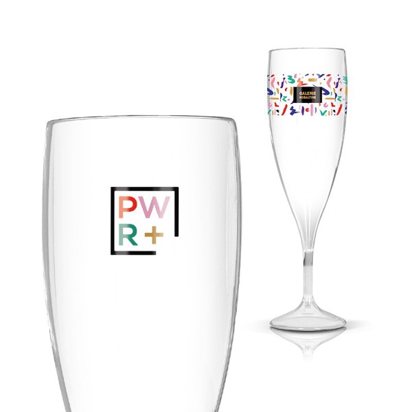 FLUTE A CHAMPAGNE EN PLASTIQUE REUTILISABLE TRITAN® 14 cl RAS BORD - Blanc opaque