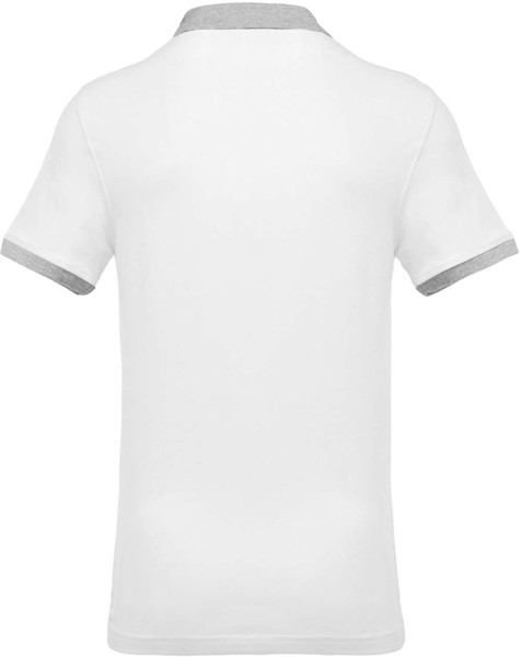 Muška dvobojna piqué polo majica - Bijela / Light Siva / 2XL