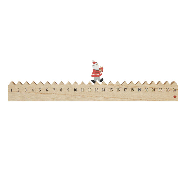 Drevený kalendár Walking Santa