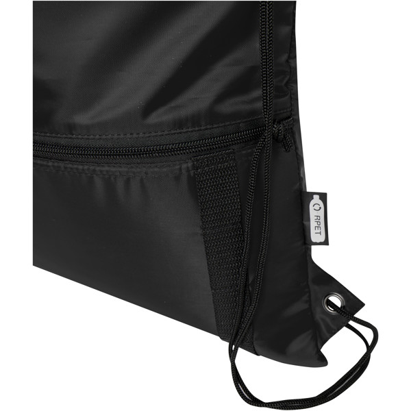 Sac isotherme 9 L recyclé avec cordon de serrage Adventure - Noir