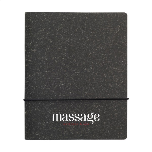 Recycled Leather Refillable Paper Notebook A5 - Black