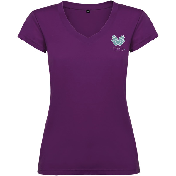 T-Shirt Donna Personalizzabile TULLUN Print - Maniche Corte, 100% Cotone, Taglie S/M/L/XL (Viola, L)