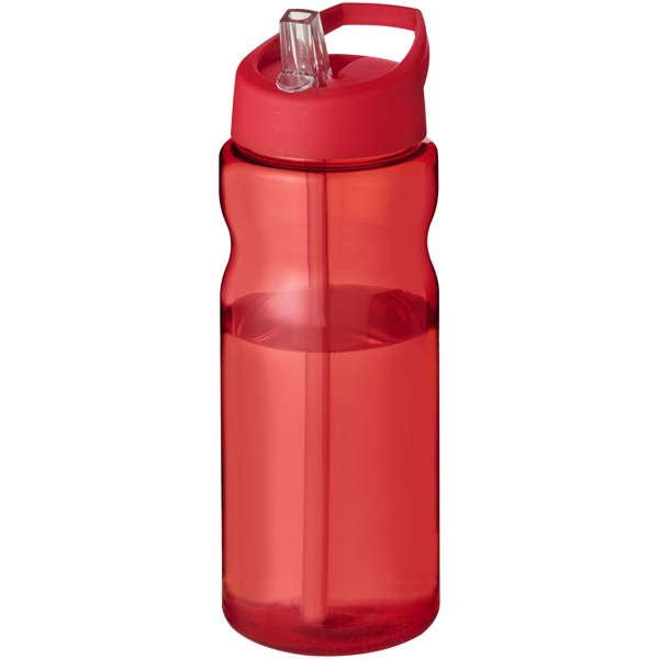 Bidon H2O Base® o pojemności 650 ml z wieczkiem z słomką - Czerwony