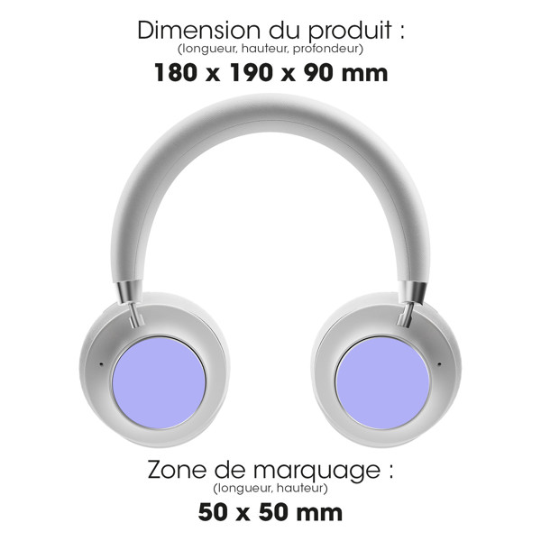 JUNDO - CASQUE À RÉDUCTION DE BRUIT ANC BLUETOOTH SANS FIL BLANC ET ALUMINIUM