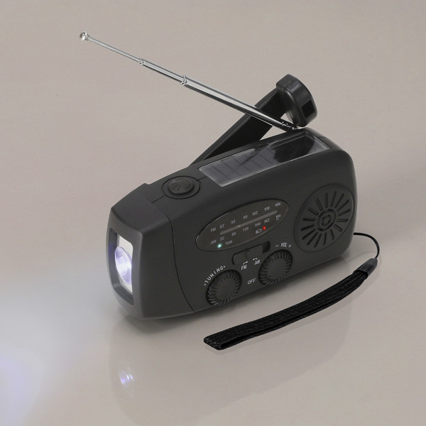 Rádio Emergência Multifuncional Cartney - Preto