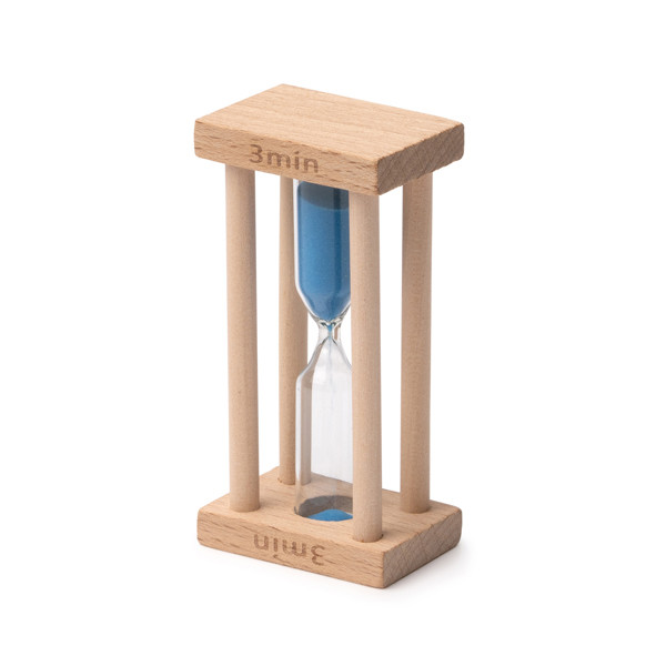 Personalised wooden 3-minute sand timer