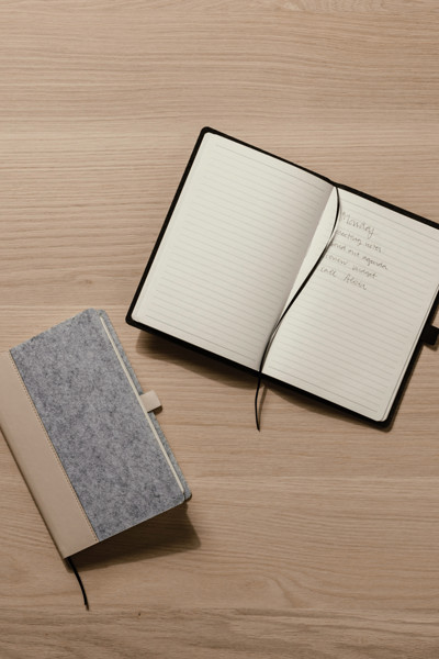 VINGA Albon GRS recycled felt notebook - Black