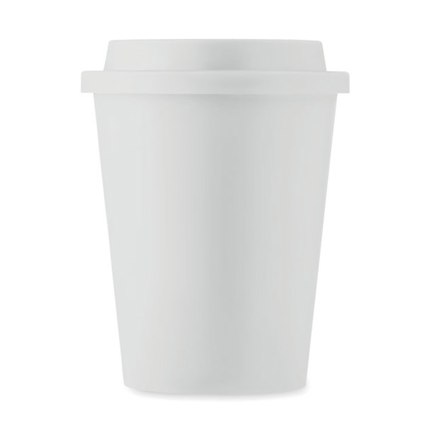 Double wall tumbler PP 300 ml Nola - White