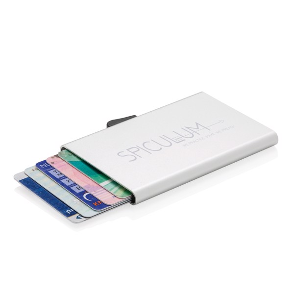 Porte-cartes en aluminium anti RFID C-Secure - Argent