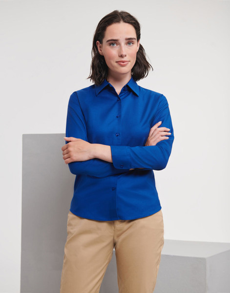 Ladies' Classic Oxford ShirtLS - White / XS (34)