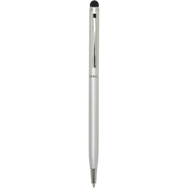Ore aluminium ballpoint pen with stylus (blue ink) - Silver