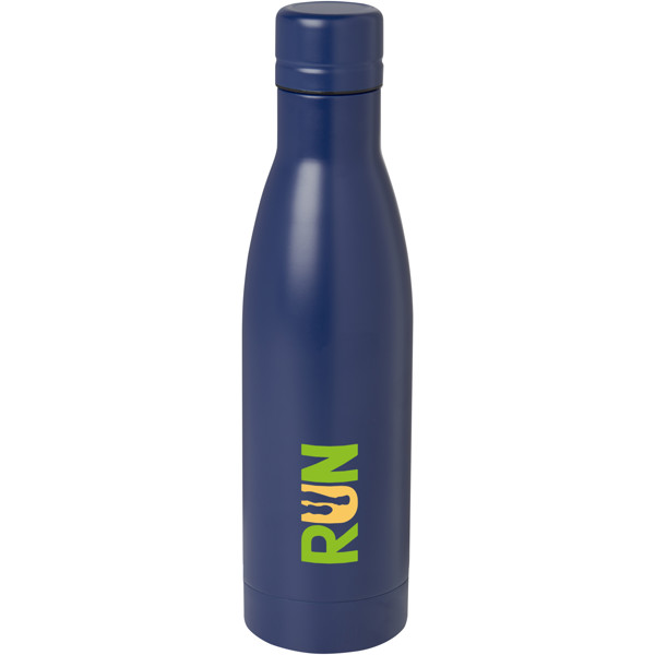 Bouteille isotherme Vasa en acier inoxydable recyclé certifié RCS de 500 ml avec isolation par le vide et couche de cuivre - Bleu