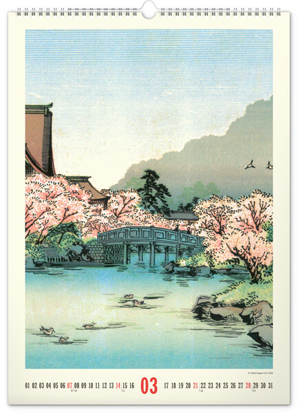 Notique Nástěnný Kalendář Vintage Plakáty – Japonské Umění 2027, 33 x 46 cm