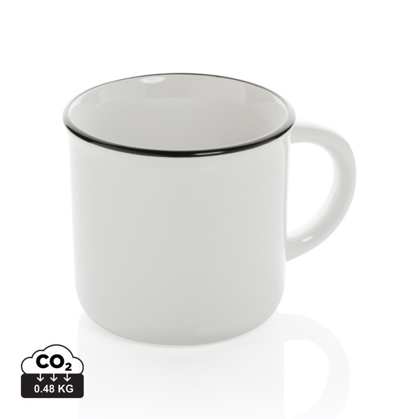 Vintage ceramic mug 280ml - White / White