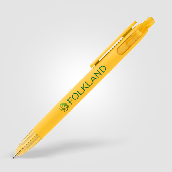 Jutta Recycled Plastic Transparent Trim Pen - Yellow / 4 Colour inkjet