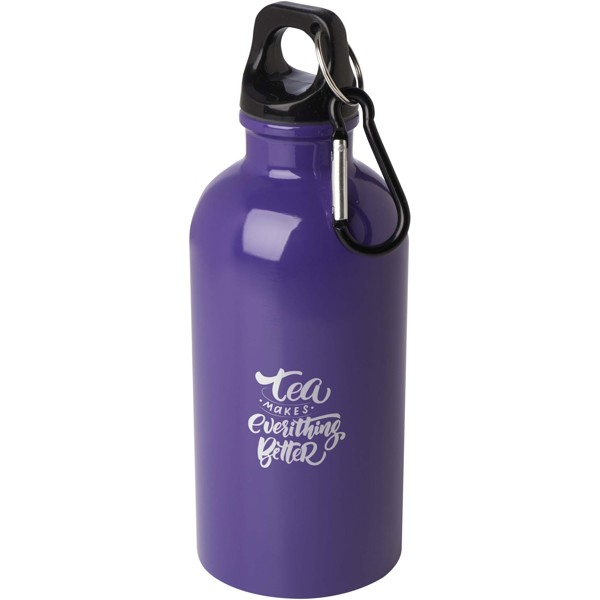 Borraccia da 400 ml in acciaio inossidabile certificato RCS a parete singola con moschettone Oregon - Viola
