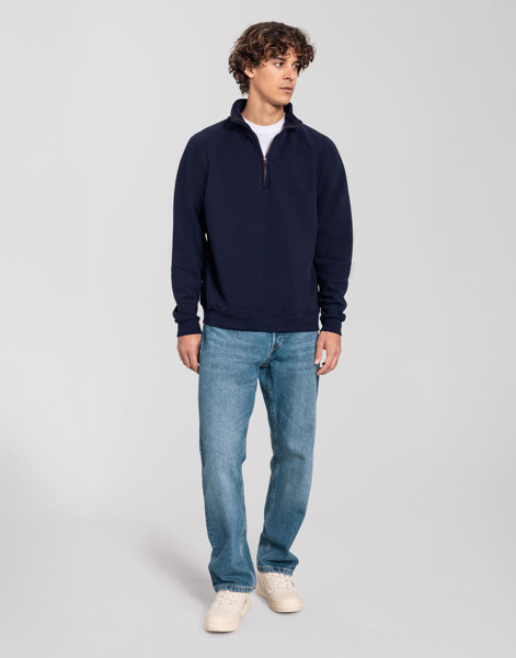 Iconic Premium Zip Neck Sweat - Deep Navy / XL