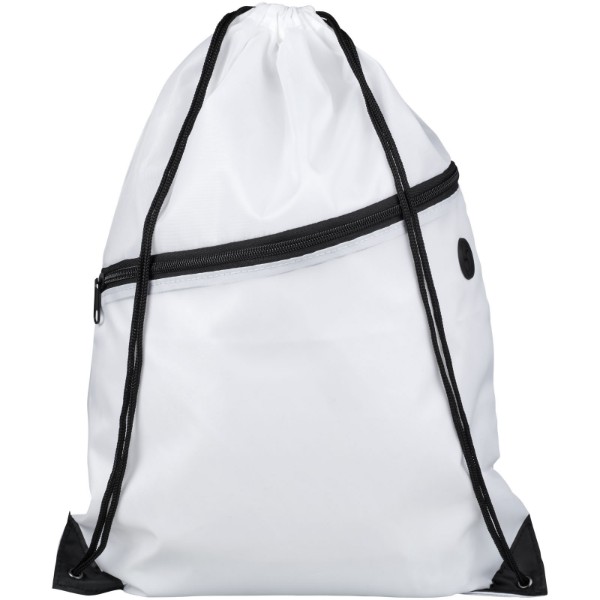 Športna torba z vrvicami z zadrgo Oriole - White