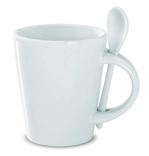 Sublimkonik keramična skodelica, žlica, 300 ml