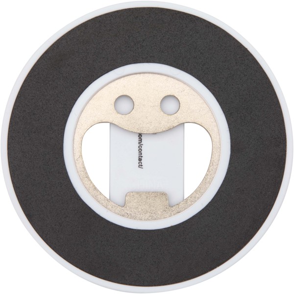 Ain Magnetische Smartphonehalterung  aus recyceltem Kunststoff mit Flaschenöffner - weiss