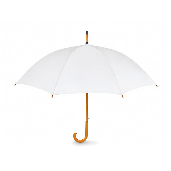 All-over printed ⌀102cm/23″ auto open umbrella. Wooden shaft & handle - Full colour