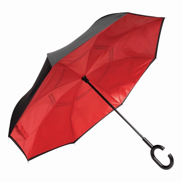 Stick Umbrella Flipped - Black / Red