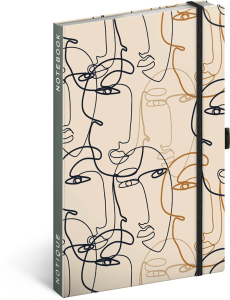 Notique Notes Tvář, Linkovaný, 13 x 21 cm