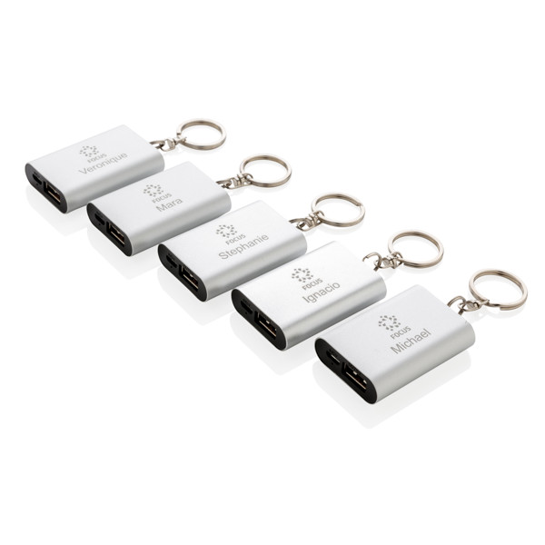 1.000 mAh keychain powerbank - Silver