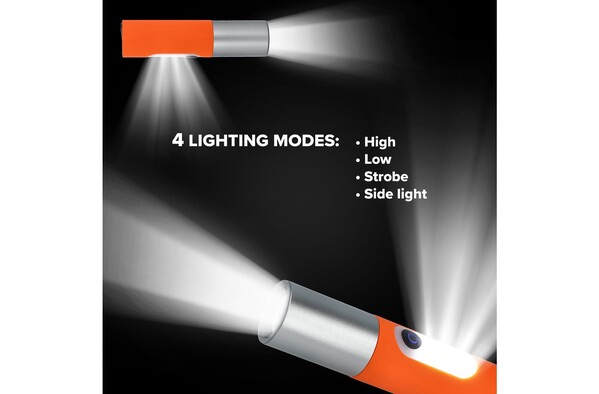 Lampe de poche LED rechargeable 10 W avec fonction zoom 300 lm - Blanc