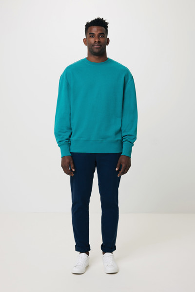 Sweater à col rond en coton recyclé Iqoniq Kruger - Verdigris / XS