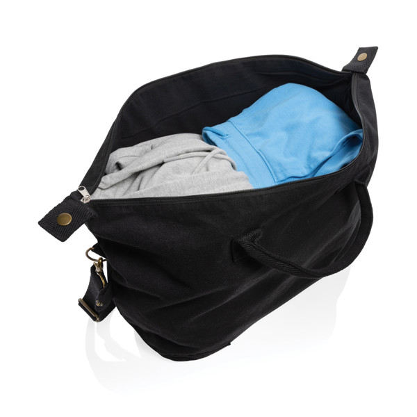 Kezar deluxe vikend torba, reciklirano platno 500 g/m² - Črna