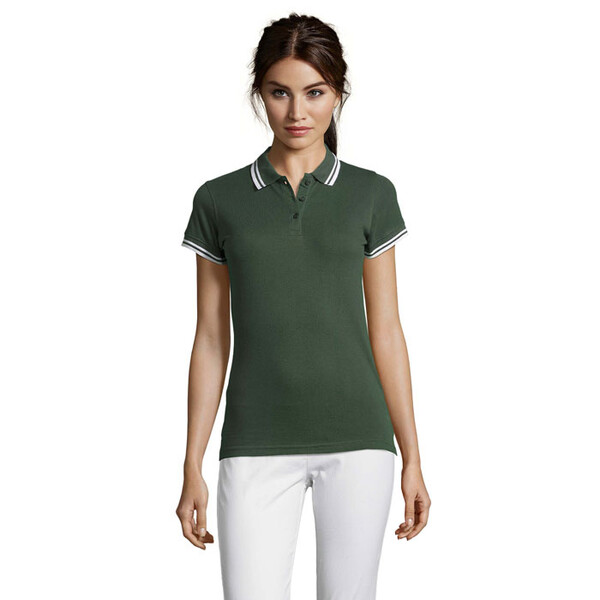 PASADENA pólo mulher 200g Pasadena Women - Forest Green / WhiteM