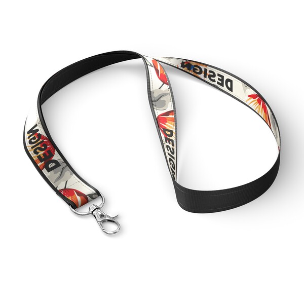 Polyester lanyard with sublimated satin overlay - 20mm width / Metal carabiner