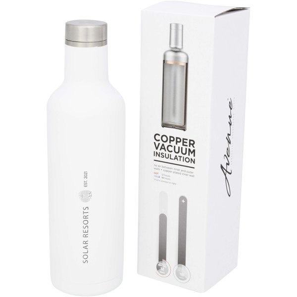 Bouteille Pinto avec isolation par le vide et couche de cuivre 750ml - Blanc
