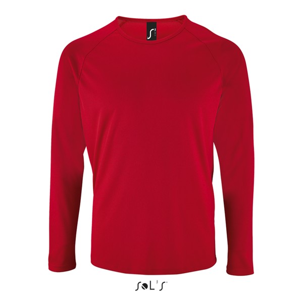 Sol's Sporty Lsl Men - Long Sleeve Sports T-Shirt - Red / L