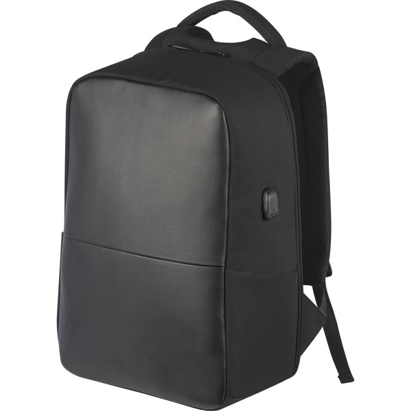 High-quality backpack with USB port FRANCES - Black