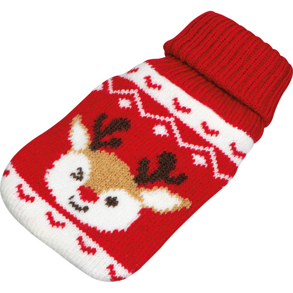 Hand warmer with Christmas knitted cover ROMEO - Red