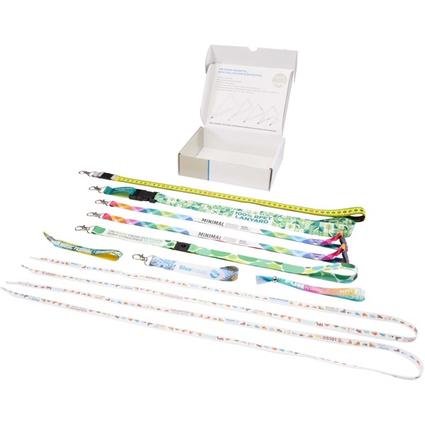 Boîte d'échantillons de lanyards avec impression par sublimation