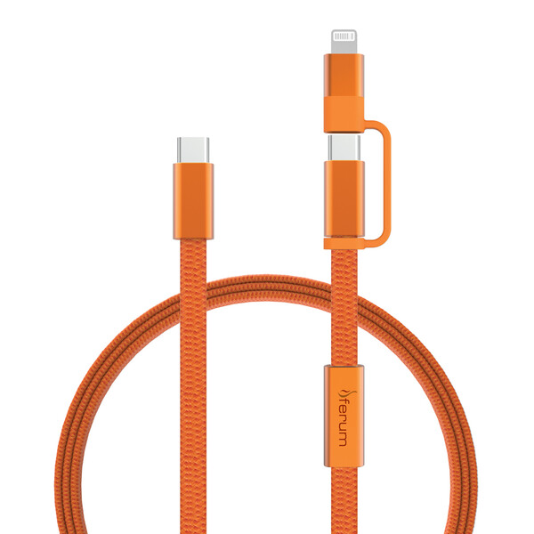 Rychlonabíjecí kabel Arc 2 v 1 z RCS 60W 120 cm - Oranžová