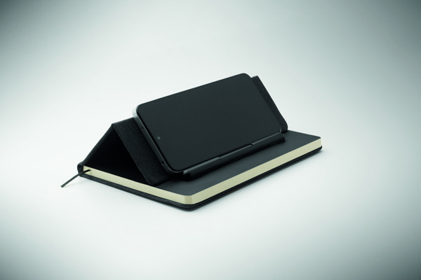 A5 notebook with phone holder Rinbook - Black