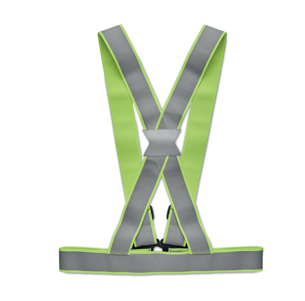 High visibility safety body belt EN17353 - Silver (Lime polyester)