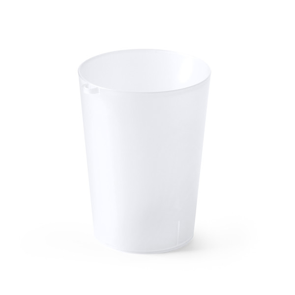 Personalised polypropylene cup 500 ml with handle ring